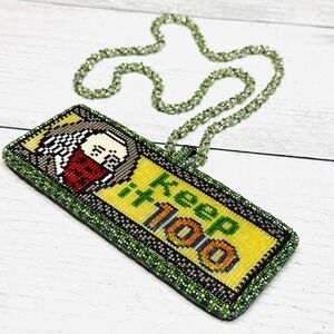Keep It 100 Beaded Pendant Necklace Statement Native Amercan Made Medallion